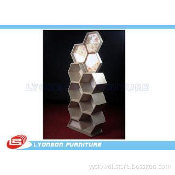 Showroom Cosmetics Exquisite MDF Wooden Display Stands Cust
